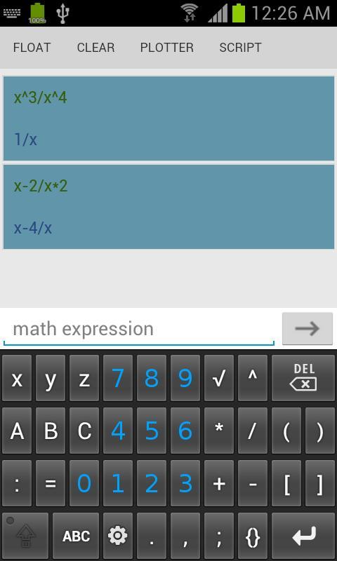 math keyboard android