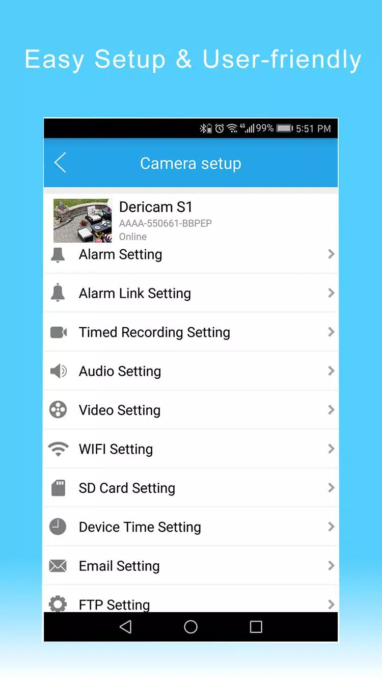 dericam setup to record files to pc